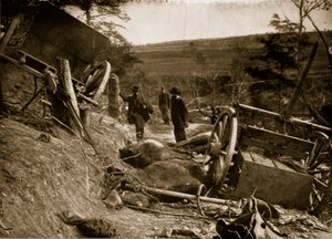 Efekt eksplozji 32-funtowego pocisku z artylerii Massachusetts, 1861-65